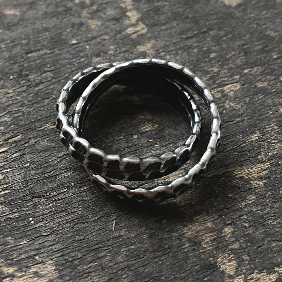 Textured Double Band Ring EX298 - Image 2