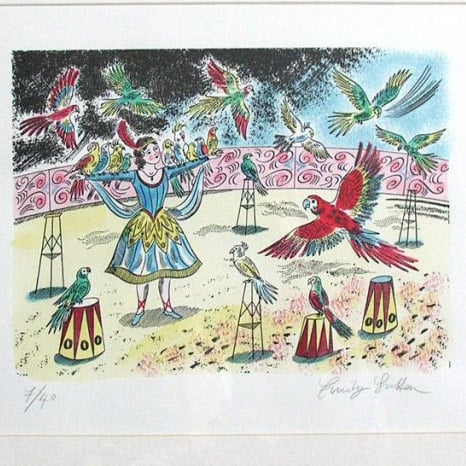 Parrot Show, Framed Print by Emily Sutton