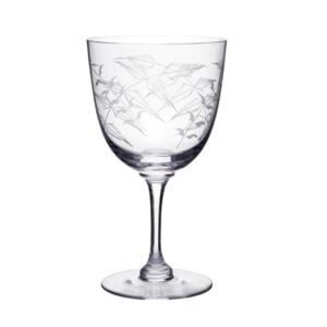 Set of Six Crystal Wine Glasses - Fern Design - Image 2