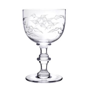 Set of Four Crystal Wine Goblets - Fern Design - Image 2
