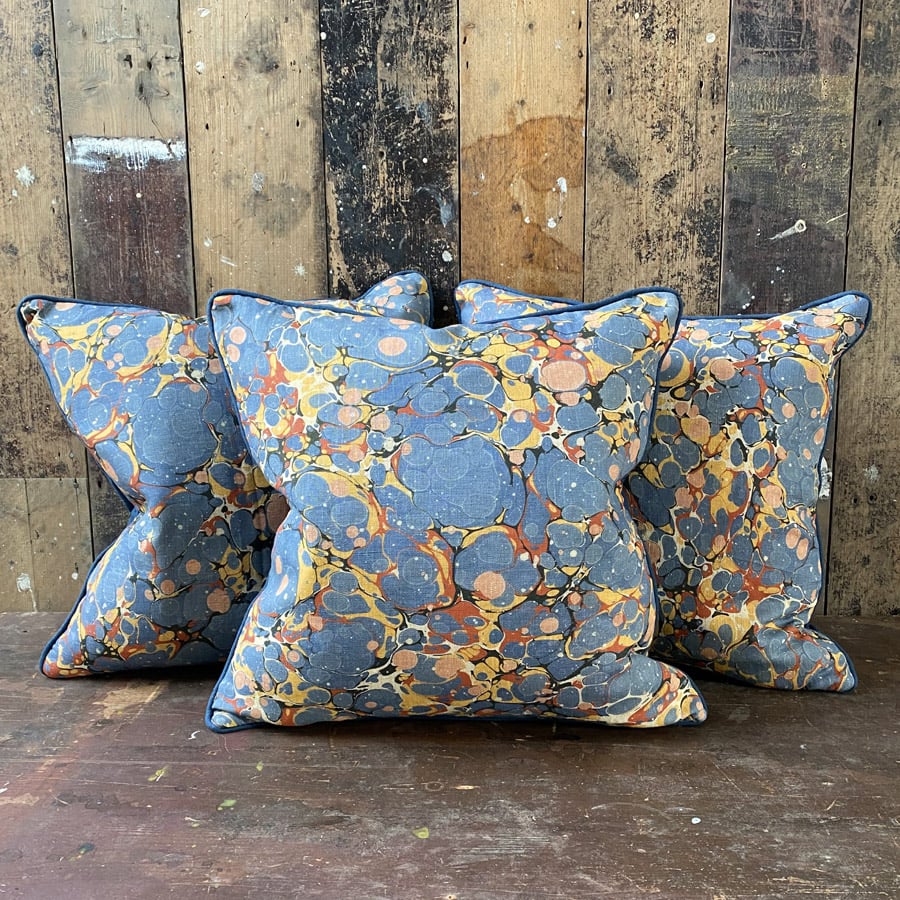 Folio 1 Linen Cushion - Blue - Image 4