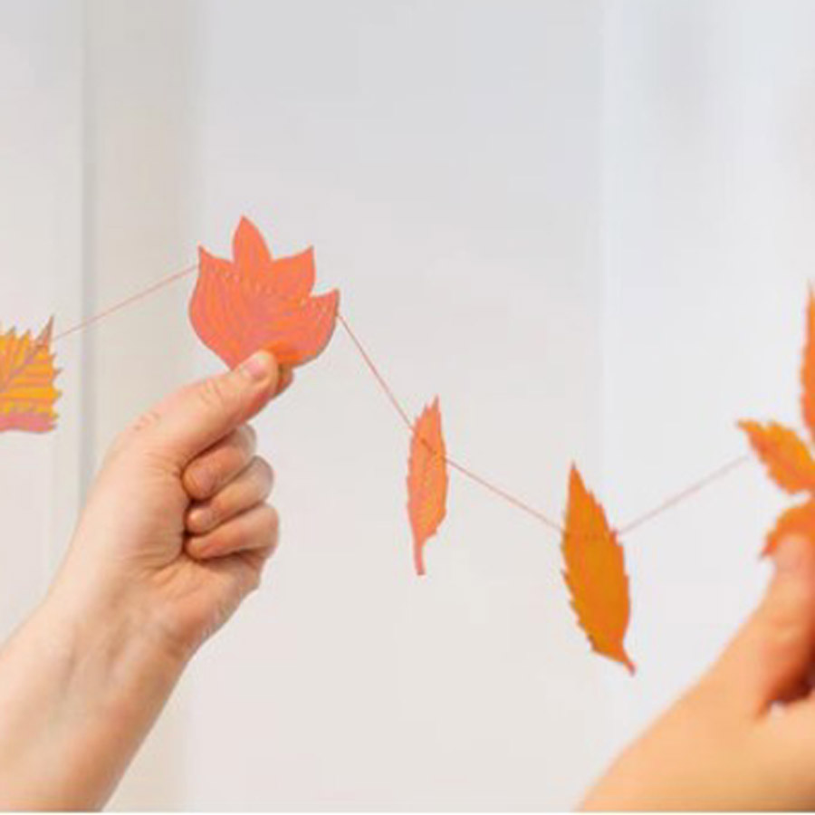 Recycled Paper Garland - Autumn Leaves - Image 4