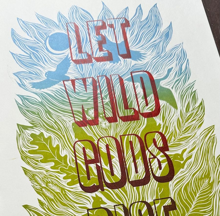 Wild Folk Letterpress Poster by Tamsin Abbott & Jackie Morris - Image 2