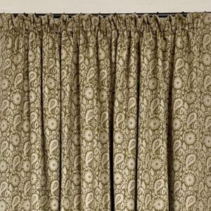 Green Curtain made from Extra Wide Fabric
