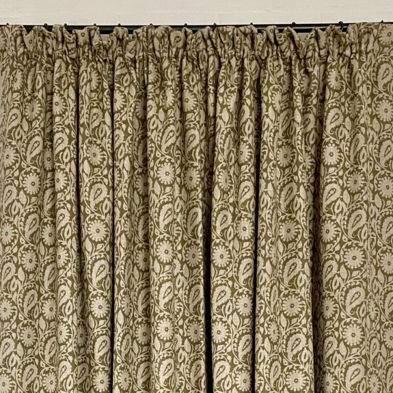 Green Curtain made from Extra Wide Fabric