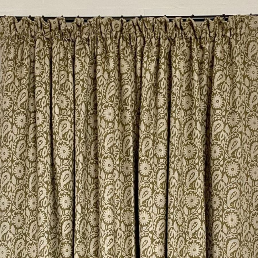 Green Curtain made from Extra Wide Fabric