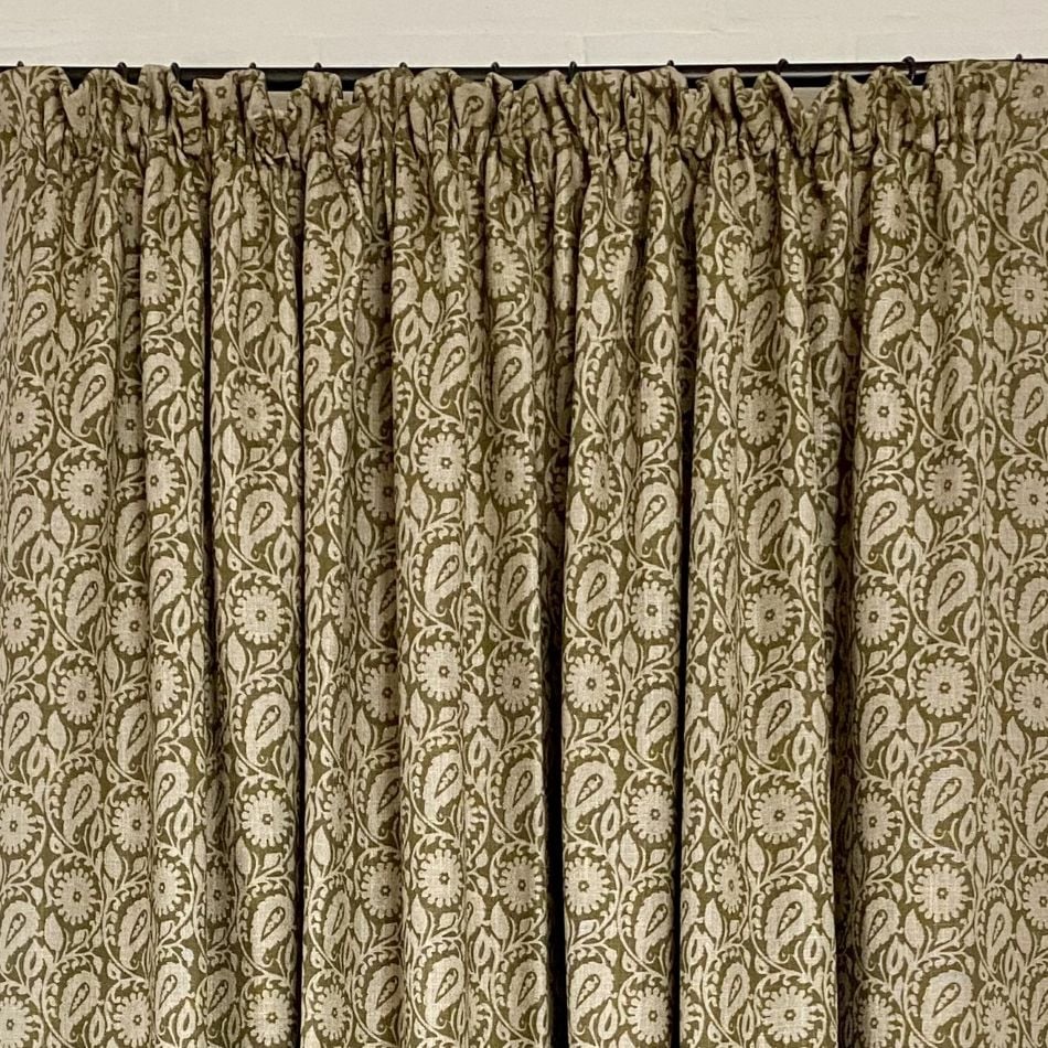 Green Curtain made from Extra Wide Fabric