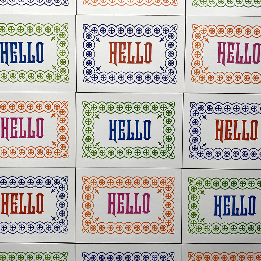 Hello - Letterpress Postcard Set - Image 2
