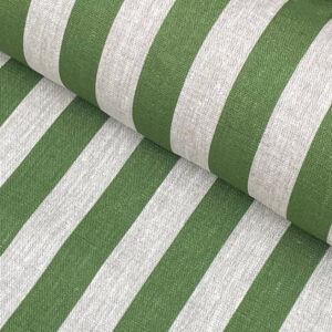 Beta Linen Stripe - Leaf Green - Image 1
