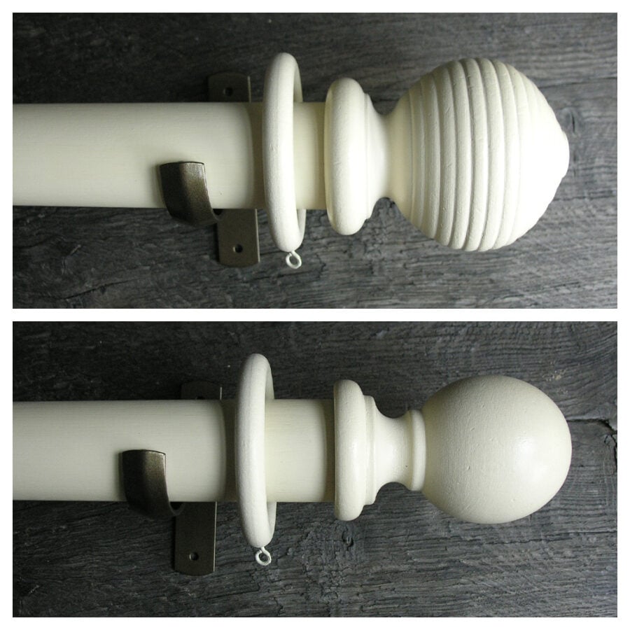 50mm Wooden Curtain Pole Set - Ivory