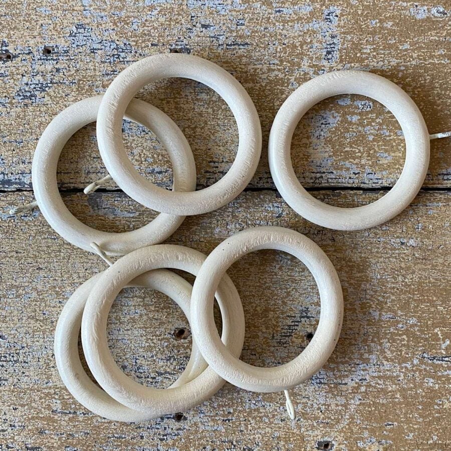 Spare Curtain Rings Ivory Painted 35mm & 50mm