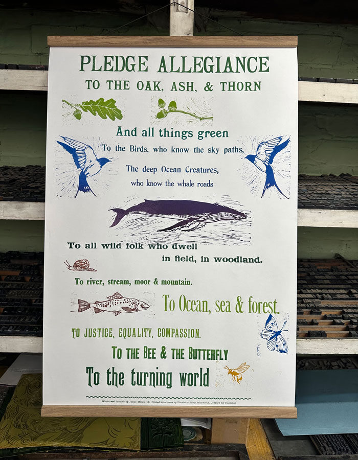 Pledge Letterpress Poster by Jackie Morris - Image 3