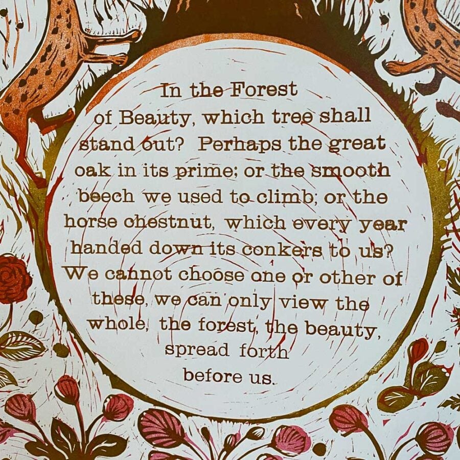 Forest of Beauty, Letterpress Poster Jen Whiskerd - Image 3