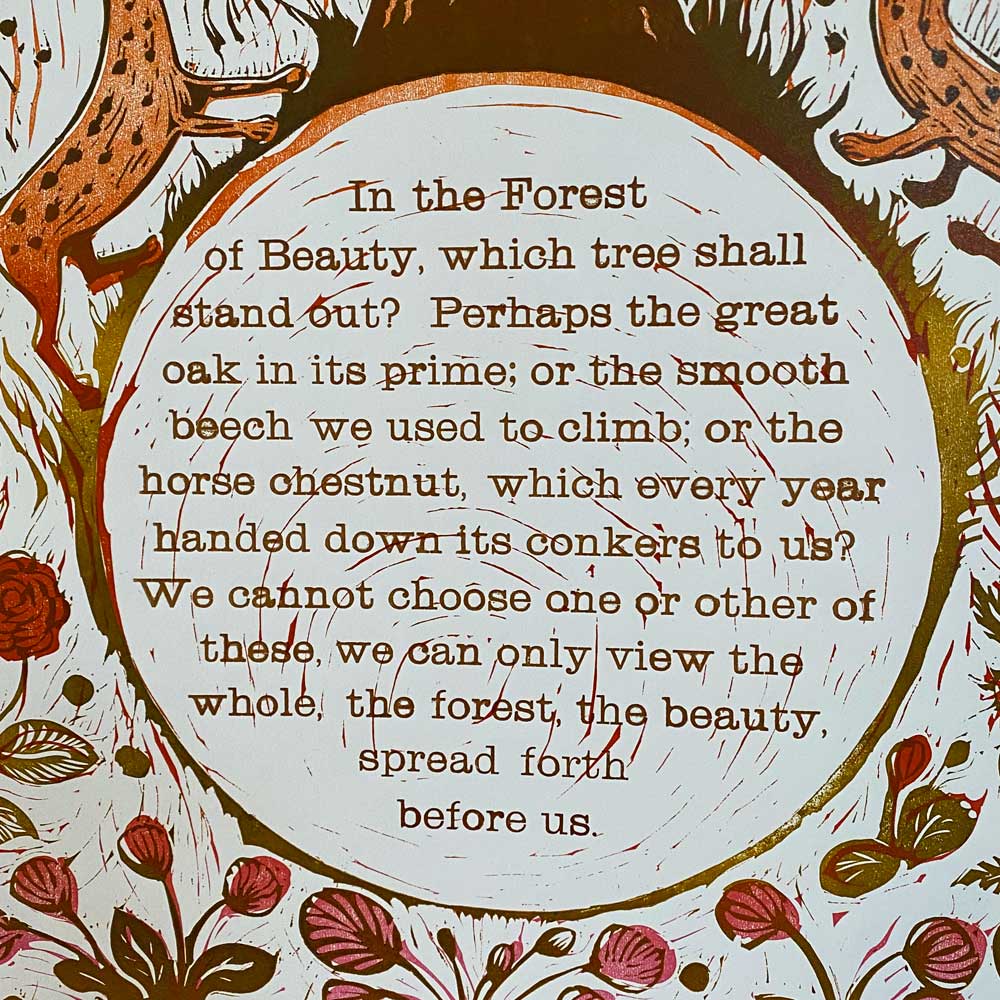 Forest of Beauty, Letterpress Poster Jen Whiskerd - Image 3