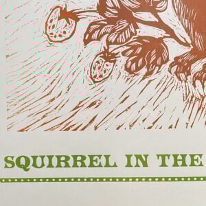 Squirrel in the Strawberry Patch, Letterpress Poster Jen Whiskerd - Image 3