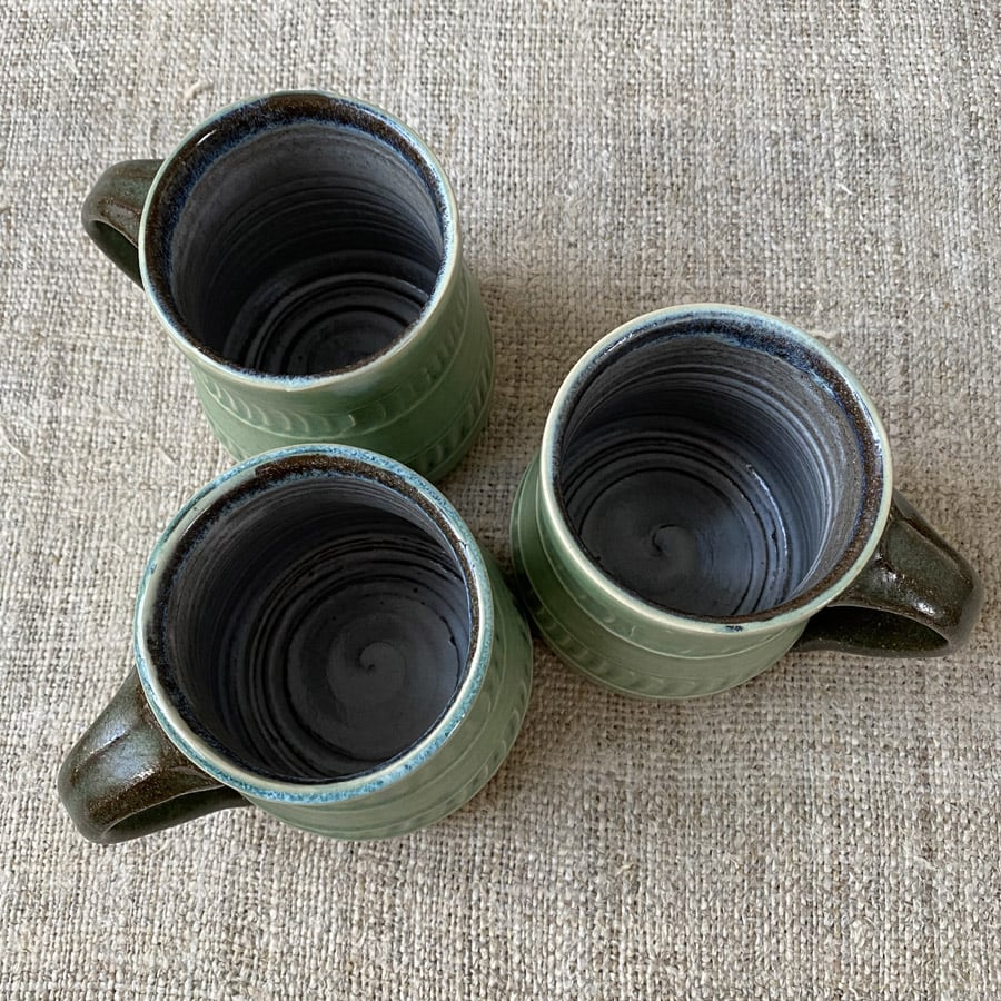 Kat Wheeler Large Mug - Green Stripe KWRM - Image 3