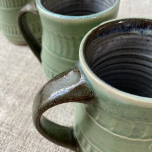 Kat Wheeler Large Mug - Green Stripe KWRM - Image 2