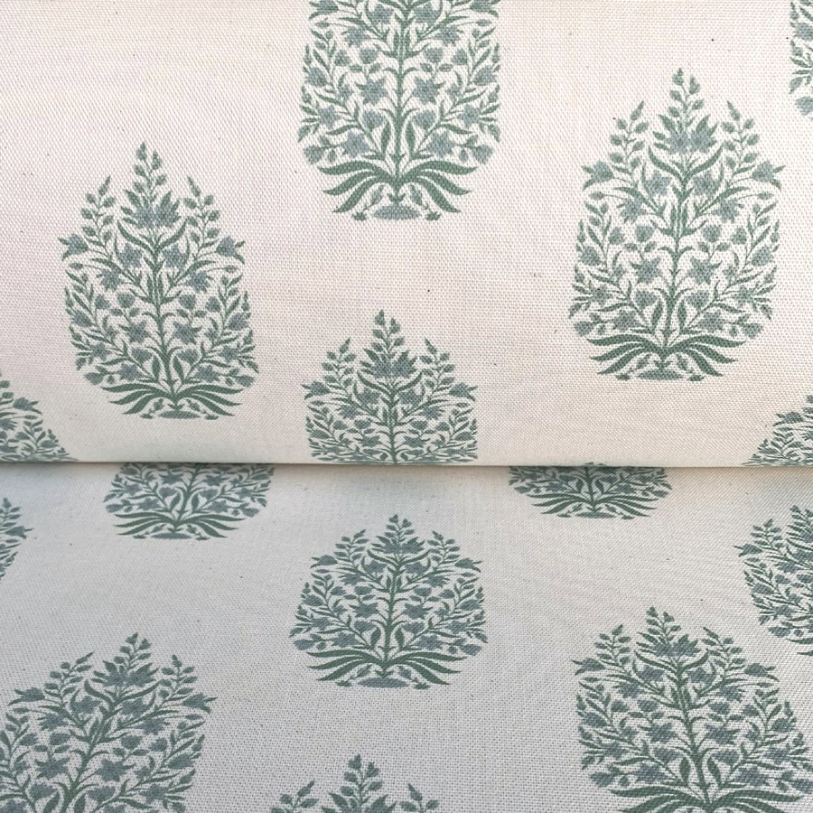 Kamala on Ivory - Soft Green and Duckegg - Image 3