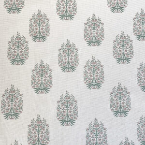 Kamala on Ivory - Soft Green and Carnation Pink - Image 2
