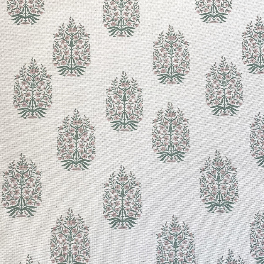 Kamala on Ivory - Soft Green and Carnation Pink - Image 2