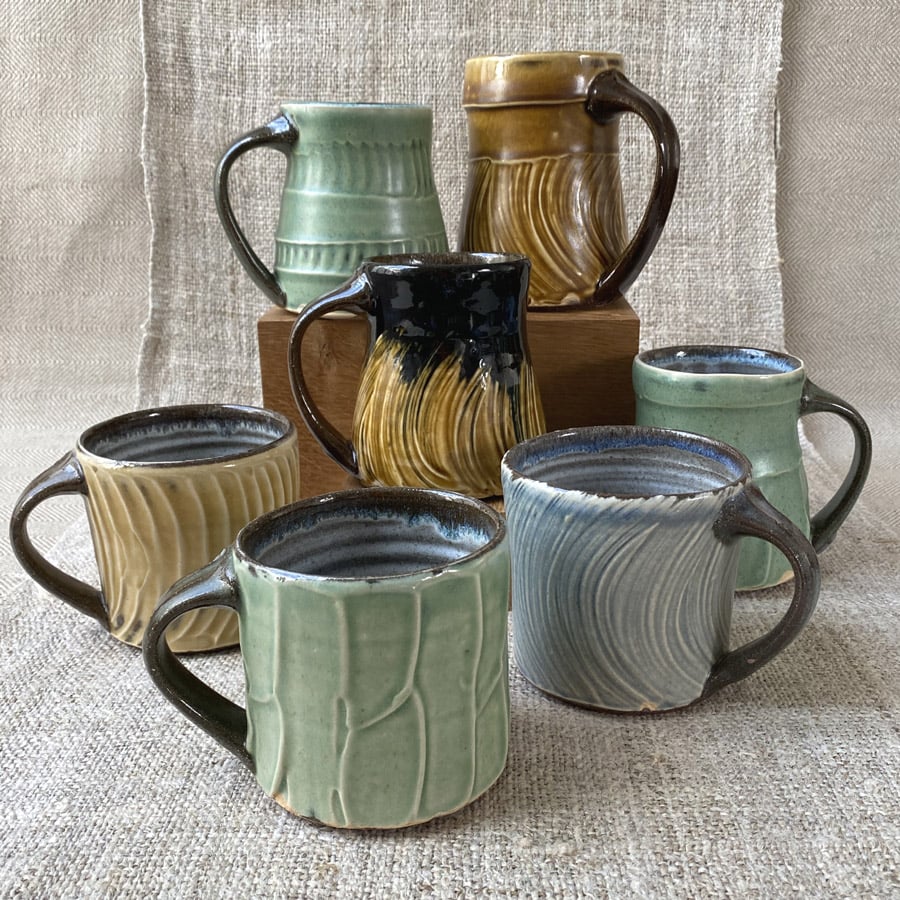 Kat Wheeler Large Mug - Green Stripe KWRM - Image 4