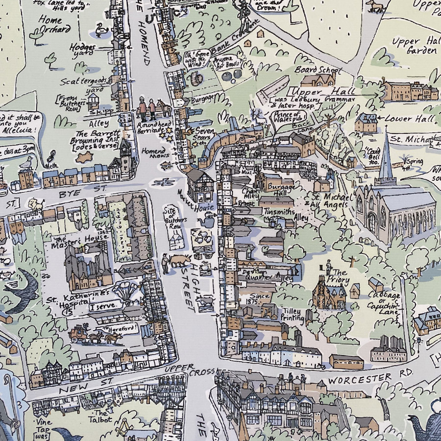 The Town of Ledbury Print by Katy Alston - Image 2