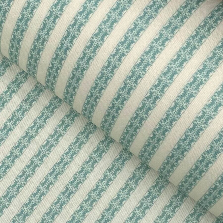 Keswick Stripe - Seagreen and Ivory