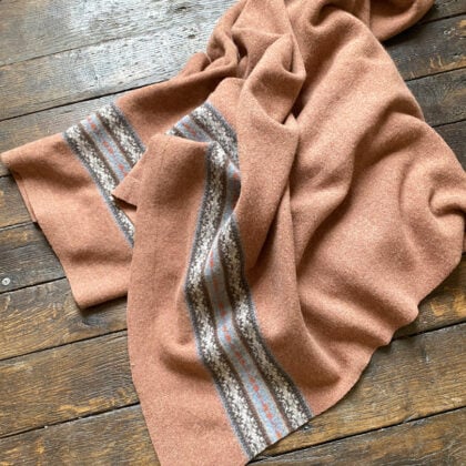 Fairisle Blanket Throw - Rust - Image 4