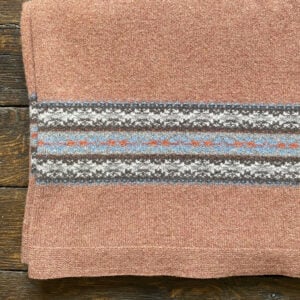 Fairisle Blanket Throw - Rust - Image 1