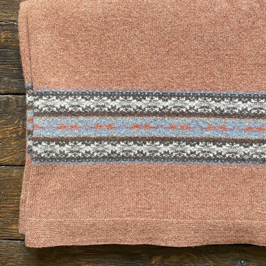 Fairisle Blanket Throw - Rust