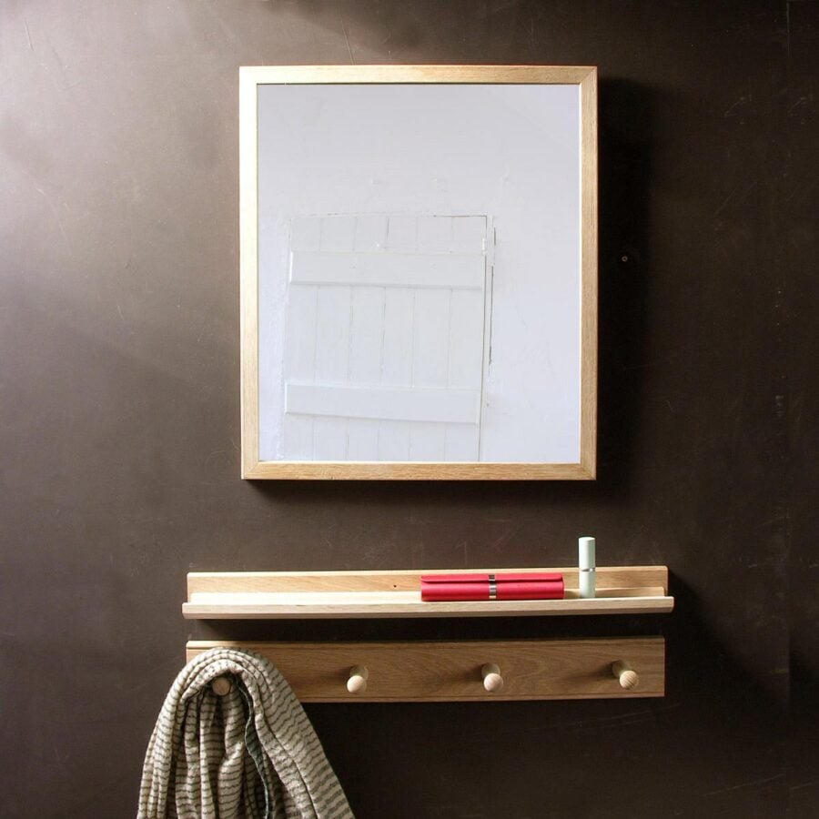 Large Oak Framed Mirror - Image 1