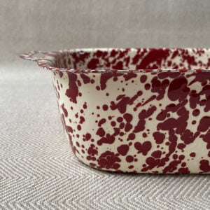Enamelware Lasagna Pan - Burgundy and Cream - Image 4