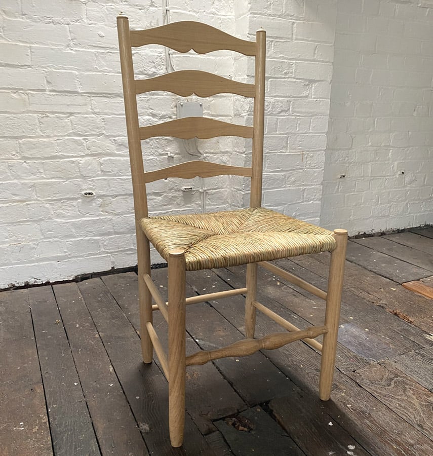 Clissett-style Ladderback Dining Chair Set (Russell) in Oak - Image 3