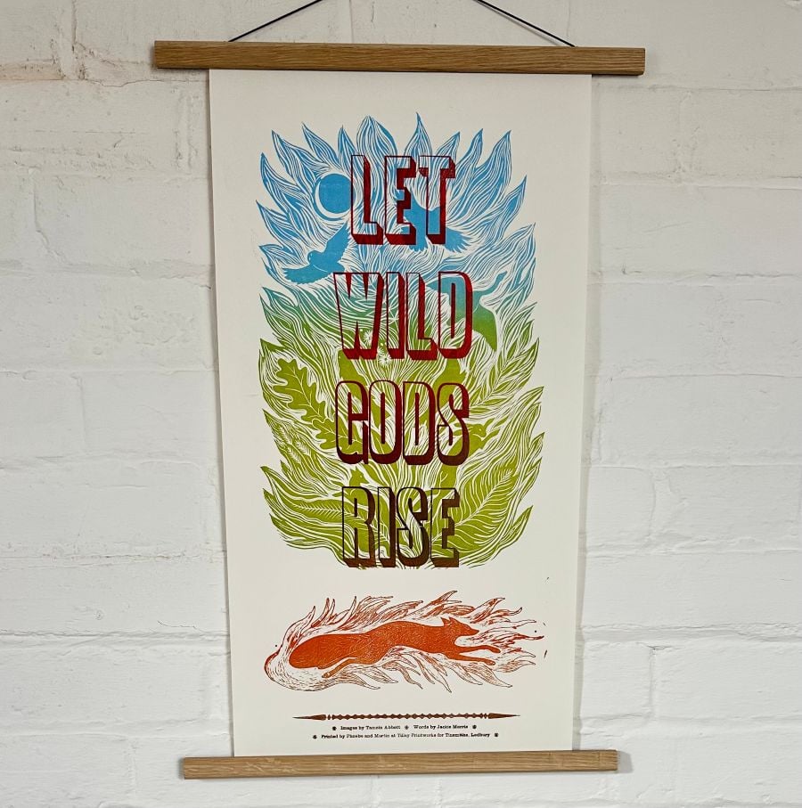 Wild Folk Letterpress Poster by Tamsin Abbott & Jackie Morris - Image 1