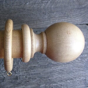 50mm Wooden Curtain Pole Set - Light Oak Finish - Image 4