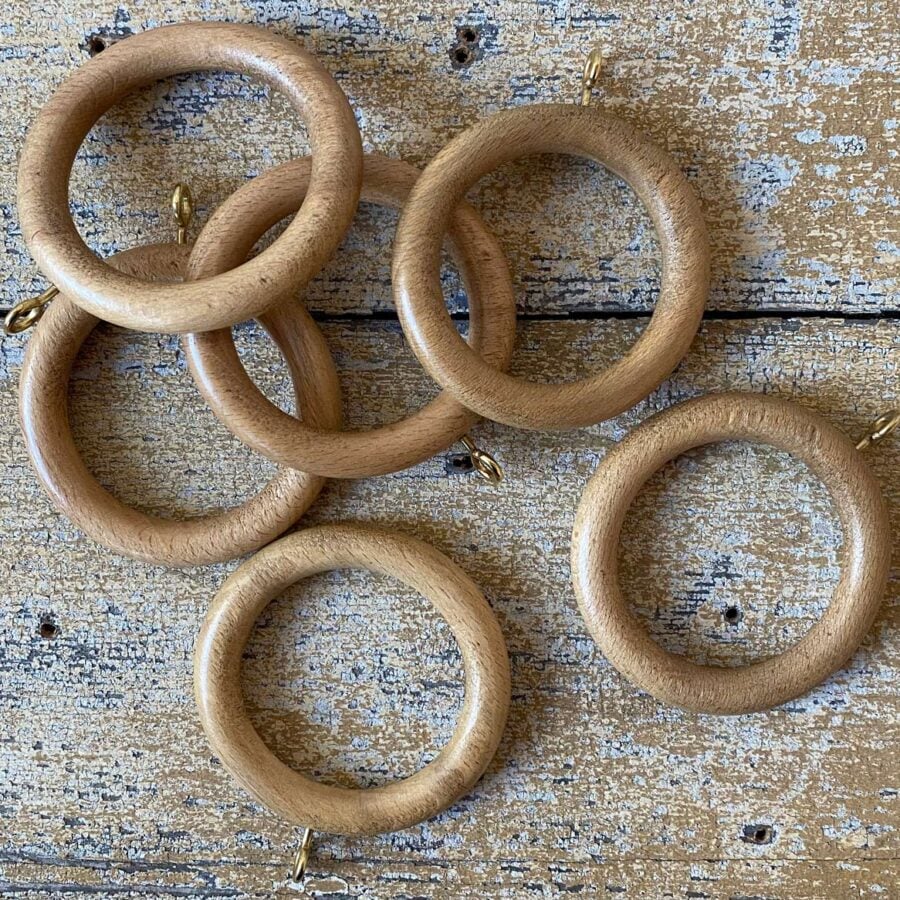 Spare Curtain Rings Light Oak 35mm & 50mm