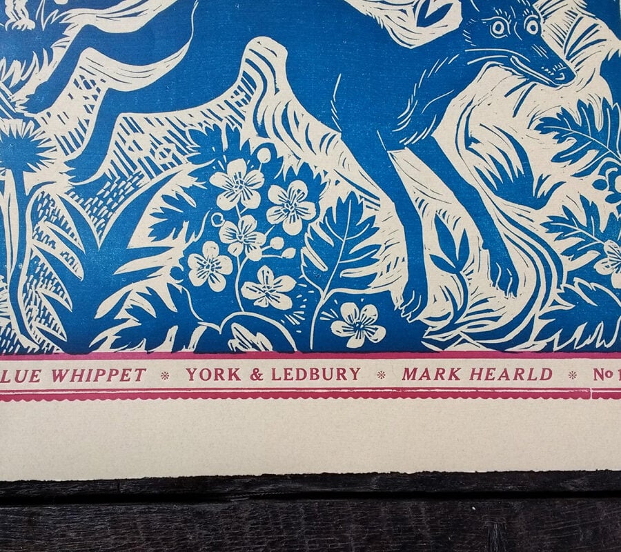 Mark Hearld Papier Dominote - Blue Whippet - Image 5