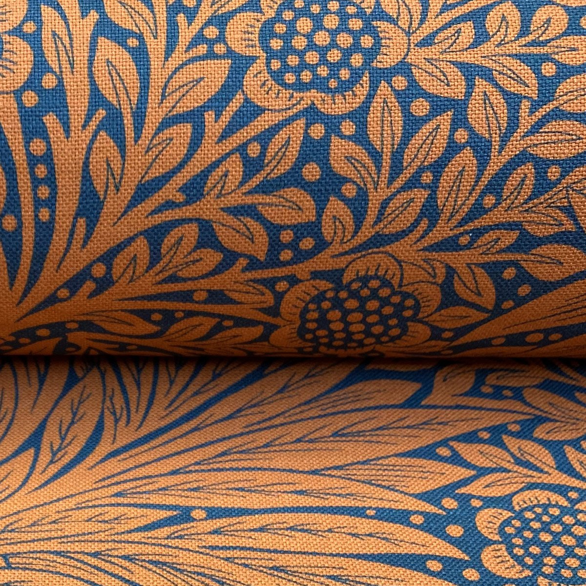 Ben Pentreath for Morris & Co: Marigold in Navy and Burnt Orange - Image 3