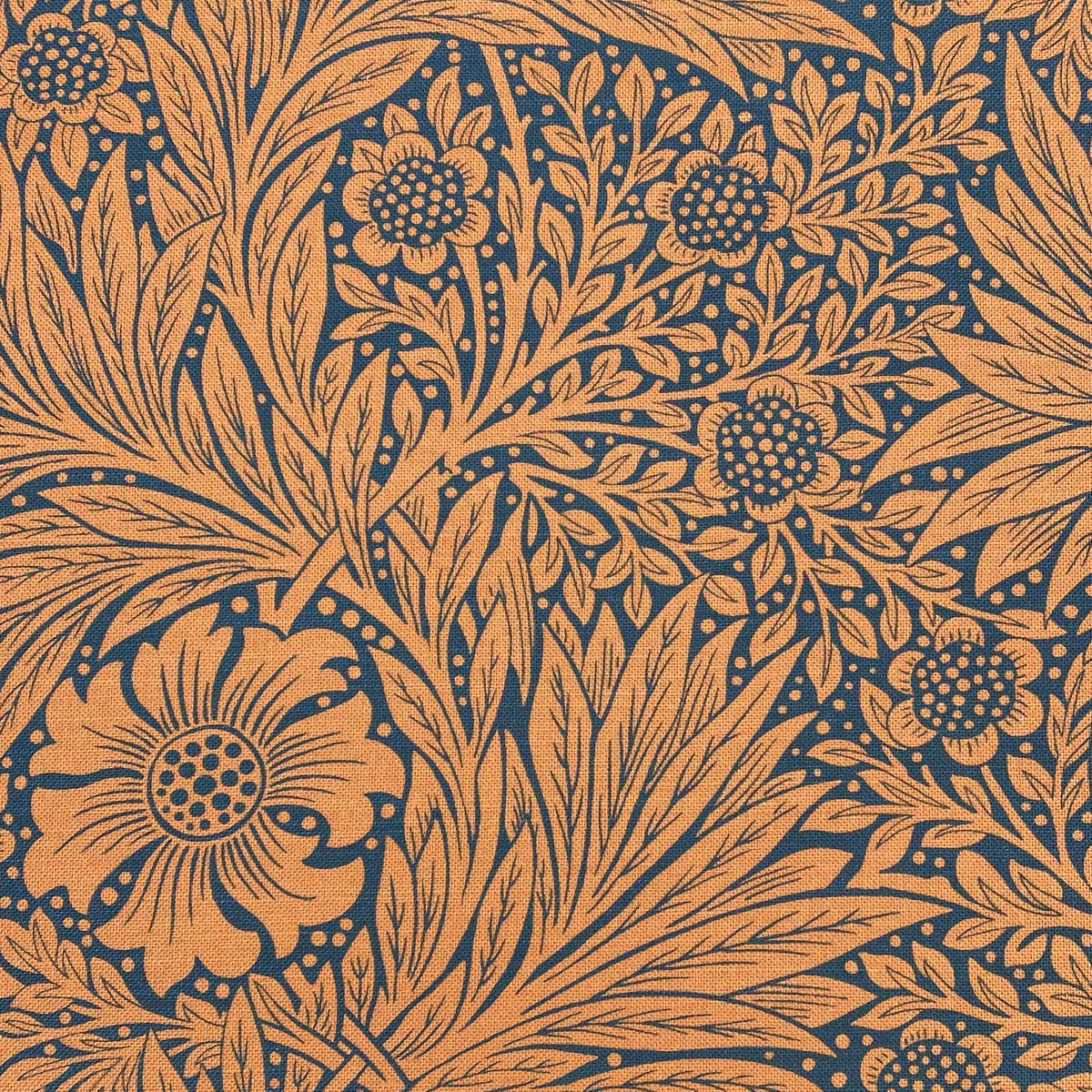 Ben Pentreath for Morris & Co: Marigold in Navy and Burnt Orange - Image 2