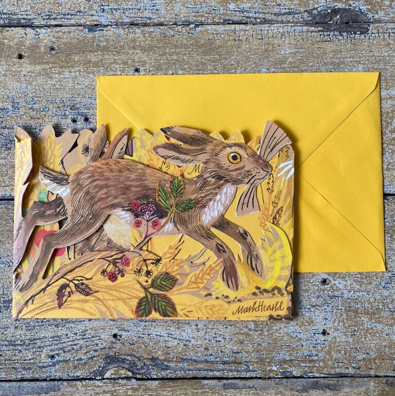 Mark Hearld Fold out Card - Hares - Image 2