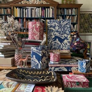 Mark Hearld Blue Whippet Waste Paper Bin - Image 3