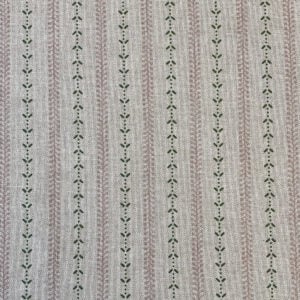Maya Stripe Natural - Pink and Leaf Green - Image 2