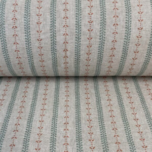 Maya Stripe Natural - Seagreen and Coral - Image 3