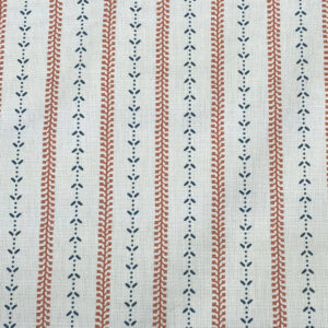 Maya Stripe Ivory - Indigo and Coral - Image 2