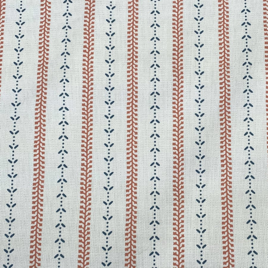 Maya Stripe Ivory - Indigo and Coral - Image 2