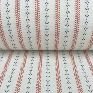 Maya Stripe Ivory - Indigo and Coral - Image 3