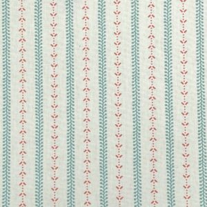 Maya Stripe Ivory - Seagreen and Coral - Image 2