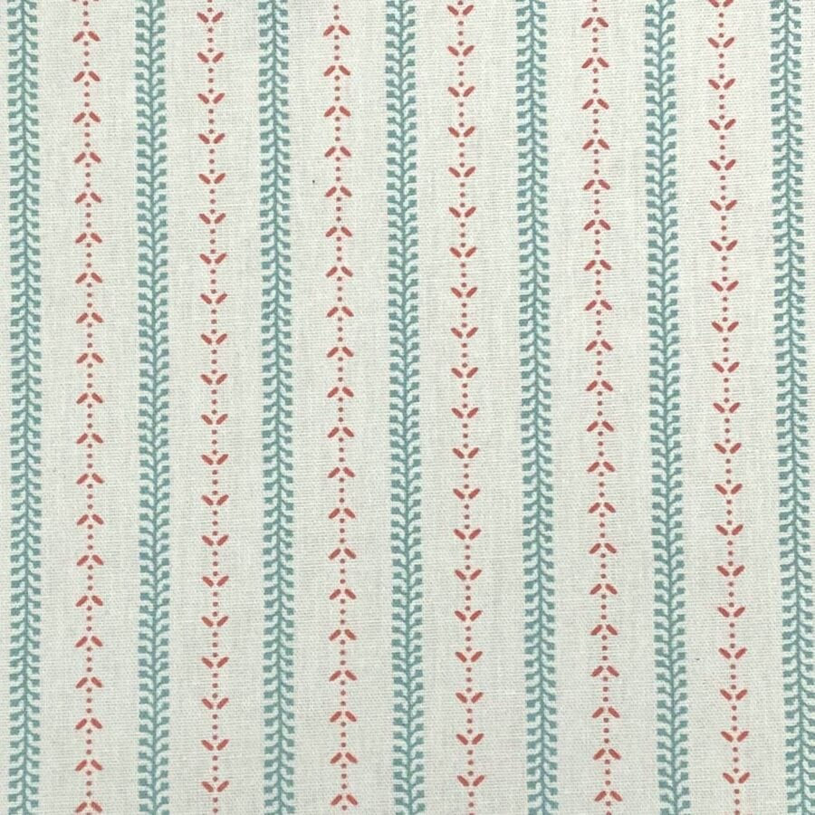 Maya Stripe Ivory - Seagreen and Coral - Image 2