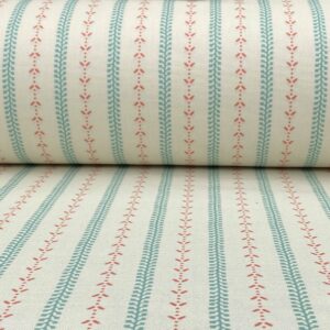 Maya Stripe Ivory - Seagreen and Coral - Image 3
