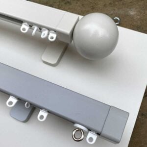 Straight Square Metal Curtain Track - Oyster - Image 5
